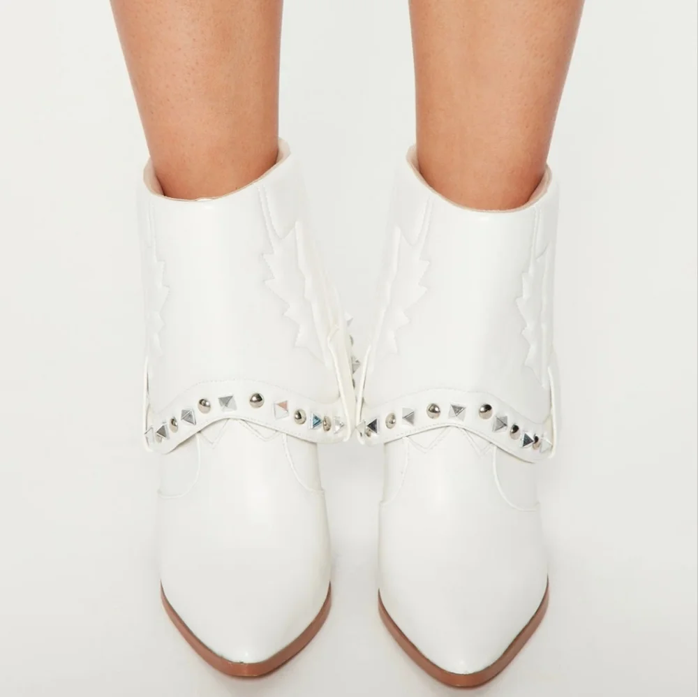 Pointed-toe Studded Booties - Picture 3 of 4